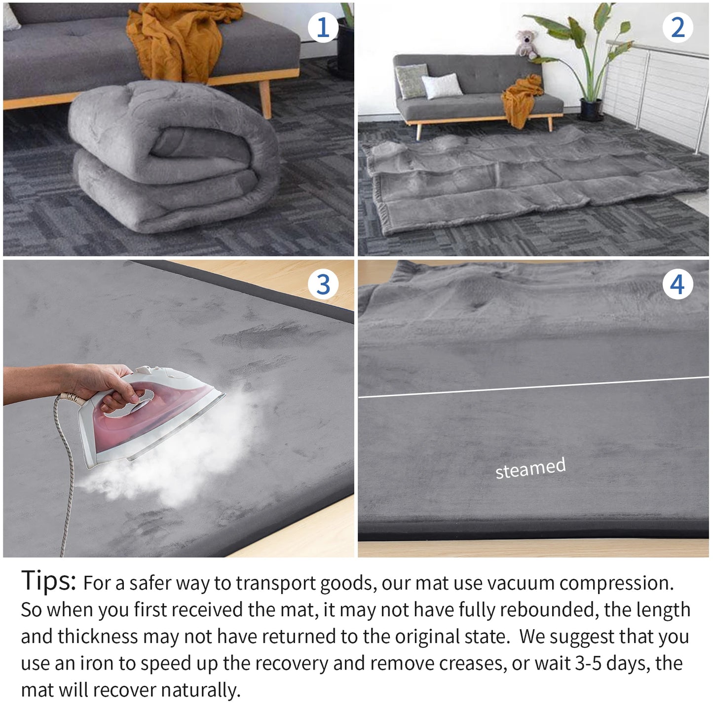 Huloosleep Baby Crawling Play Mat Thick Non Slip Foam