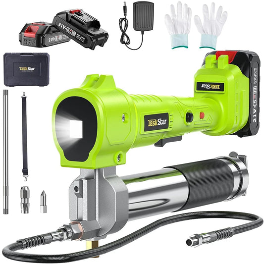 Taskstar 10000PSI Electric Grease Gun Kit 1m Flexible Hose Cordless Electric Oil Injector Fat Machine For Makita 18V Battery Pin