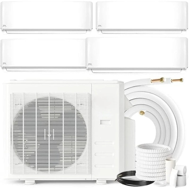 36,000 BTU 4-Zone Mini Split Heat Pump With 25 Ft Kit 23.9 SEER2