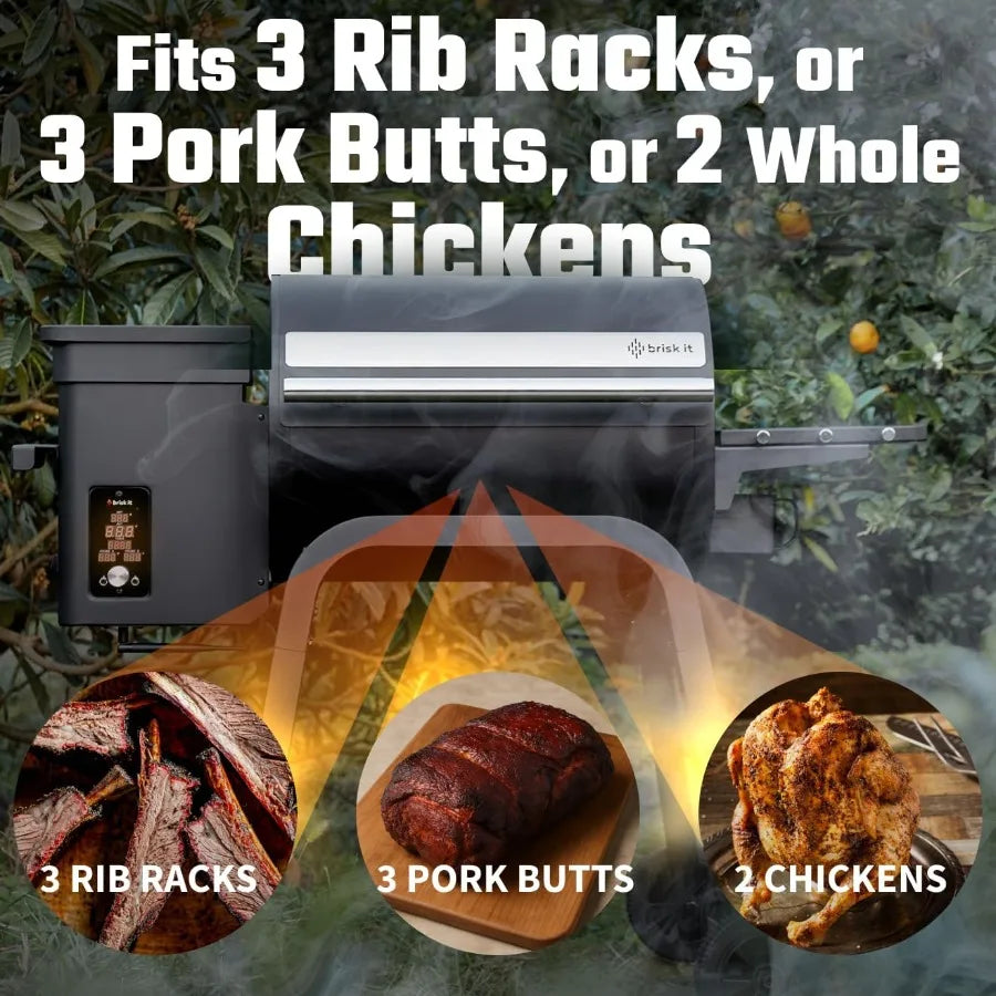 Electric Wood Pellet Smoker Grill AI Smart BBQ With WiFi 7in1 PID Up To 500F