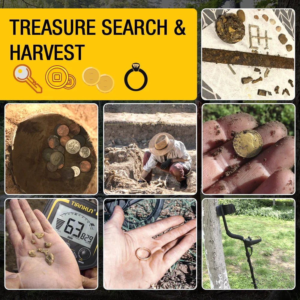 TX 850 Underground Metal Detector For Gold Jewelry Coins Relics With LCD