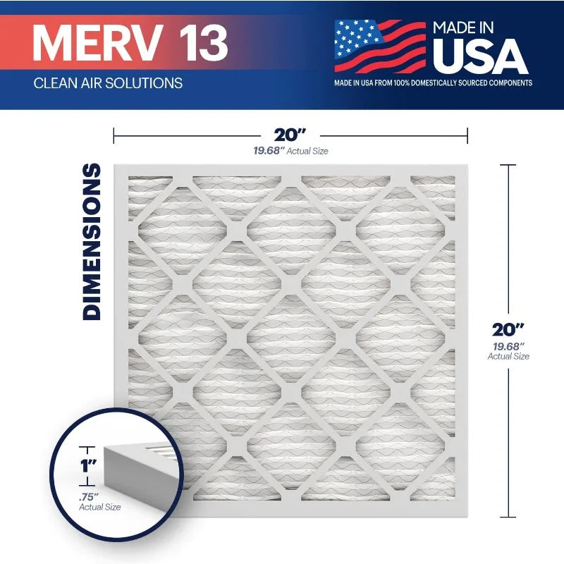TruFilter 20x20x1 MERV 13 Pleated Air Filter 4 Pack