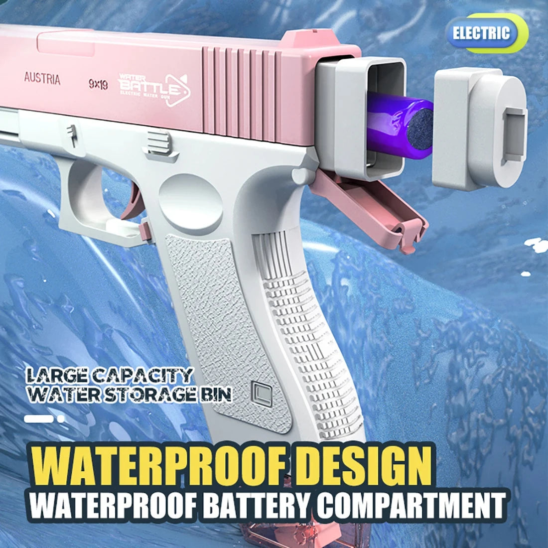 Electric Water Gun Toy High Pressure Strong Charging Energy Automatic Spray for Children