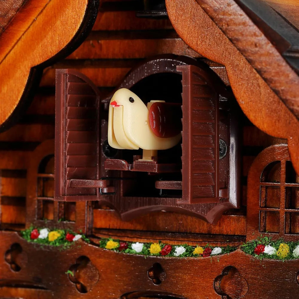 Traditional Black Forest Clock Antique Wooden Pendulum Quartz Wall Clock