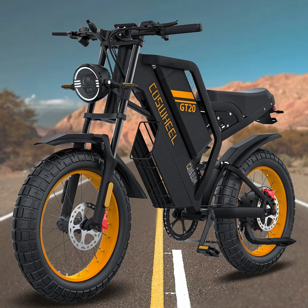 Electric Bike for Adults 1000W 2000W 3000W Motor Removable Battery 93 to 145 Miles Electric Motorcycle 20 Inch by 4 Inch Fat Tire Ebike