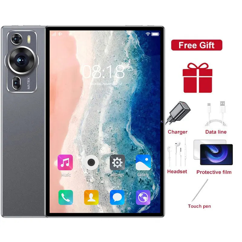 New Original P60 Pro 4G 5G Dual Sim Tablet Android 14 kids Tablet 10.1''HD Screen 20000mAh 22GB+2TB Tab Tablets PC With keyboard