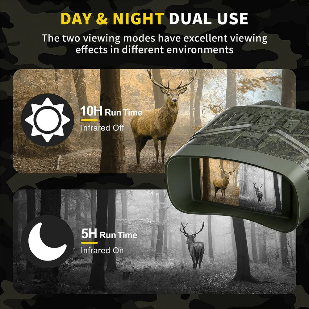 4K Night Vision Binoculars 5X Digital Infrared Telescope Goggles for Hunting Camping Video Recording