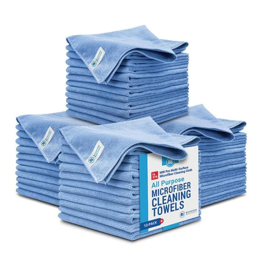 48 Pack 16 Inch by 16 Inch Microfiber Cleaning Towels Highly Absorbent Lint Free Multi Purpose Safe