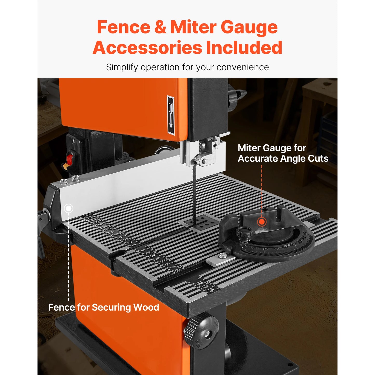 SucceBuy 9-Inch/10-Inch Band Saw with 1/2 HP Motor 3.5-Inch/ 6-Inch Max Cutting Height with Miter Gauge Fence for Woodworking