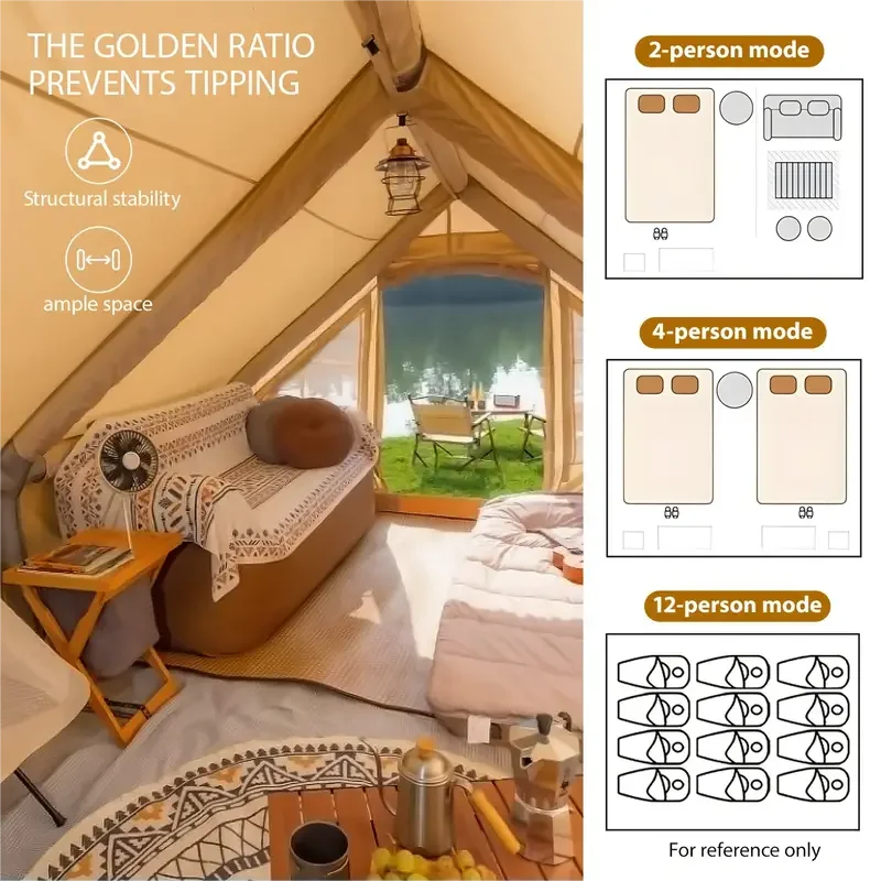 129 Square Feet Inflatable Tent Canopy Large Inflatable Tent House for Outdoor Furniture and Toys