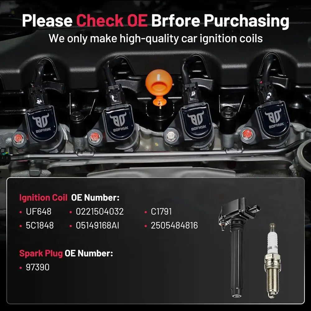 6 Pack Ignition Coils And Spark Plugs For Dodge Ram