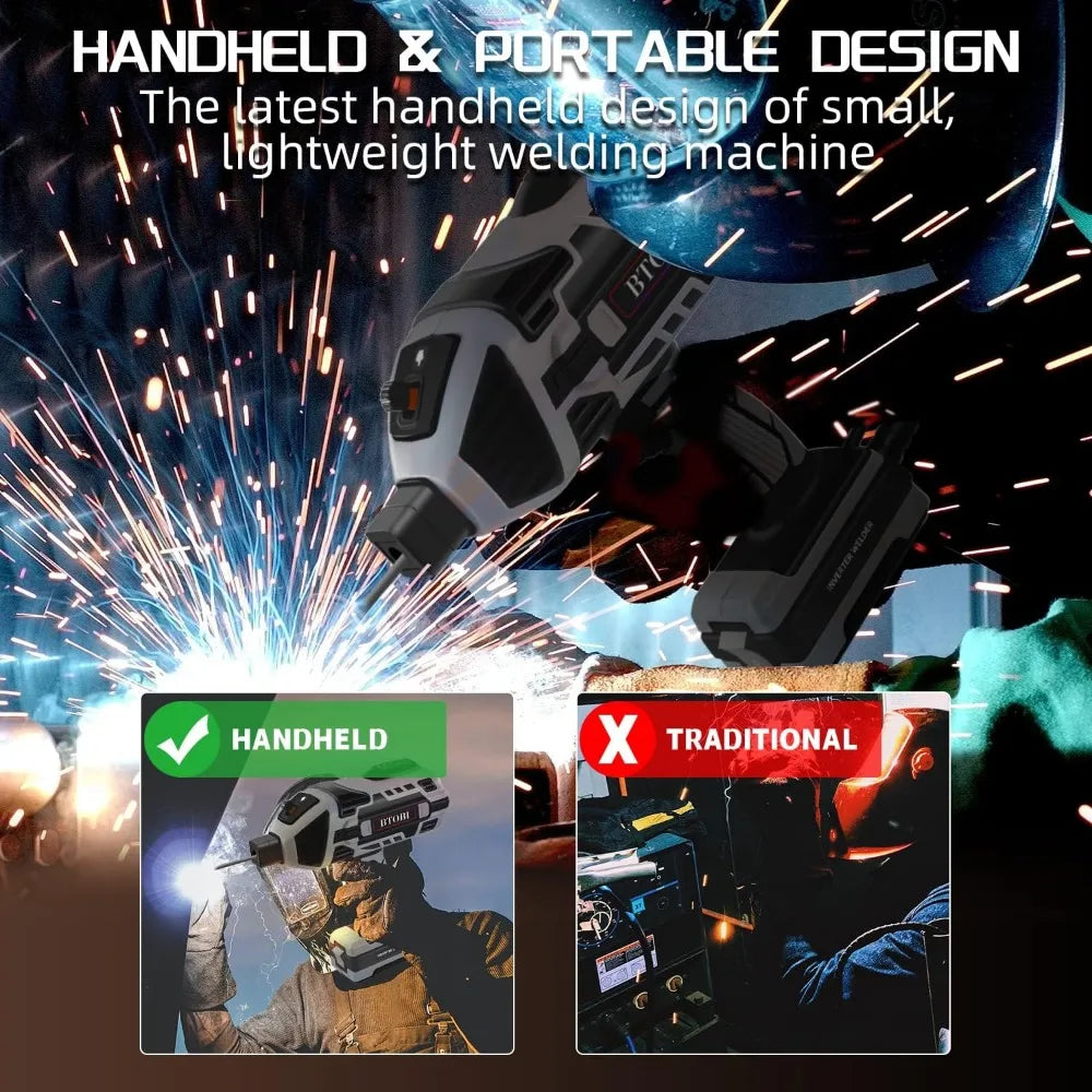Welding Machine,Portable ARC Welder Machine Gun,IGBT Standing Handheld Welding Machine, 6 variable current adjustment,suitable f
