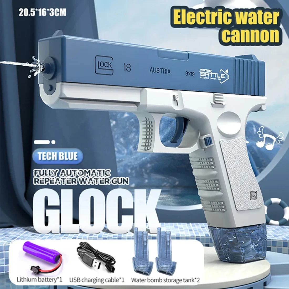 Electric Water Gun Toy High Pressure Strong Charging Energy Automatic Spray for Children