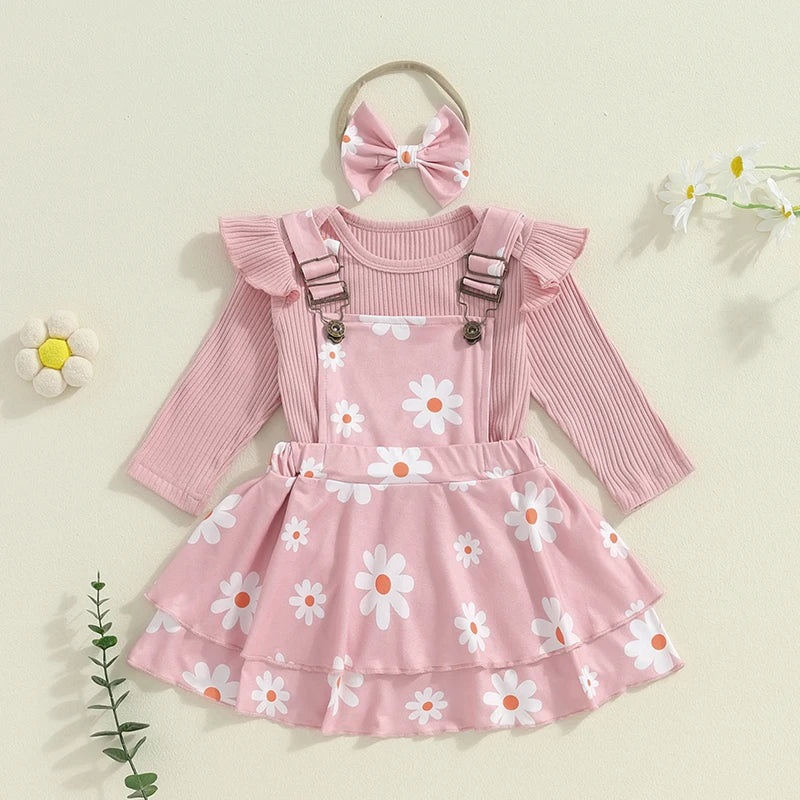 Adorable Baby Girls Winter Outfit Set with Knit Sweater Plaid Skirt and Matching Headband 3 Piece Clothing Ensemble