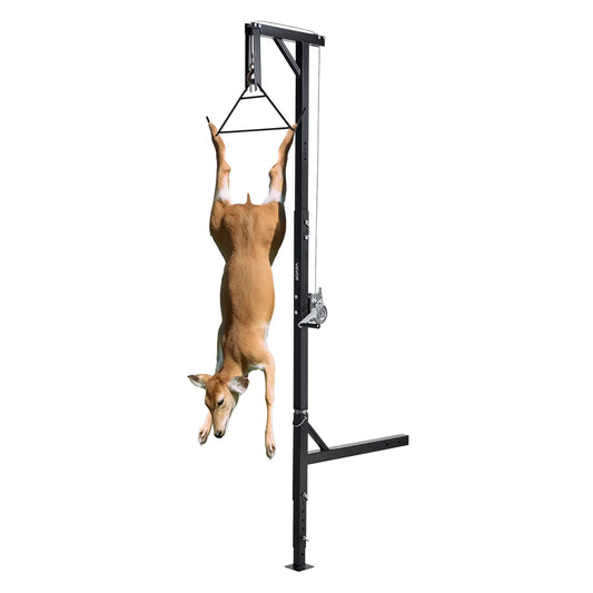 SucceBuy 400/500/600Lbs Truck Hitch Game Hoist with & Adjustable Height Hunting Deer Hoist Winch for Skinning & Cleaning Game