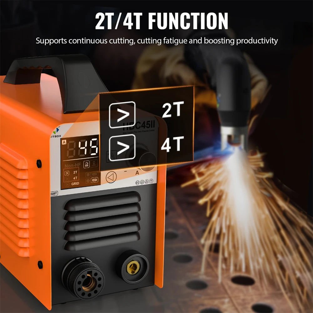 Hitbox 45A Plasma Cutter Non HF Non Touch 2T 4T IGBT Inverter With Smart LED