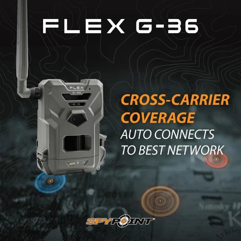 SPYPOINT Flex G36 Twin Pack Cellular Trail Camera 36MP Photos and 1080p Videos with Sound GPS Enabled