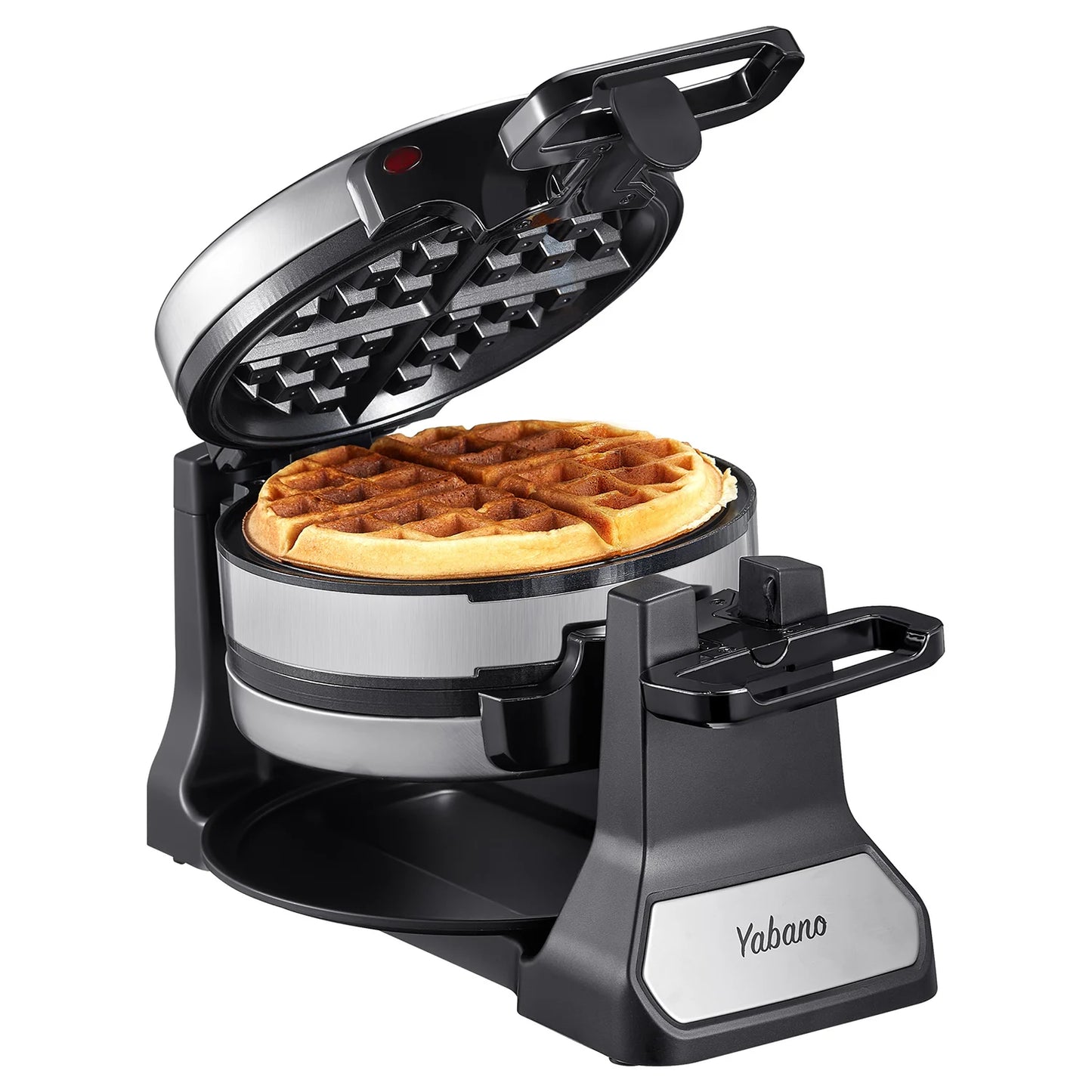 Yabano Belgian Waffle Maker With Rotating Double Flip, Nonstick Plates, Removable Drip Tray And Cool Touch Handles