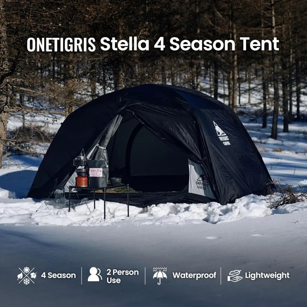OneTigris Stella 4 Season Camping Tent Backpacking Two Person Waterproof Lightweight Easy Setup 3000mm Waterproof Rating