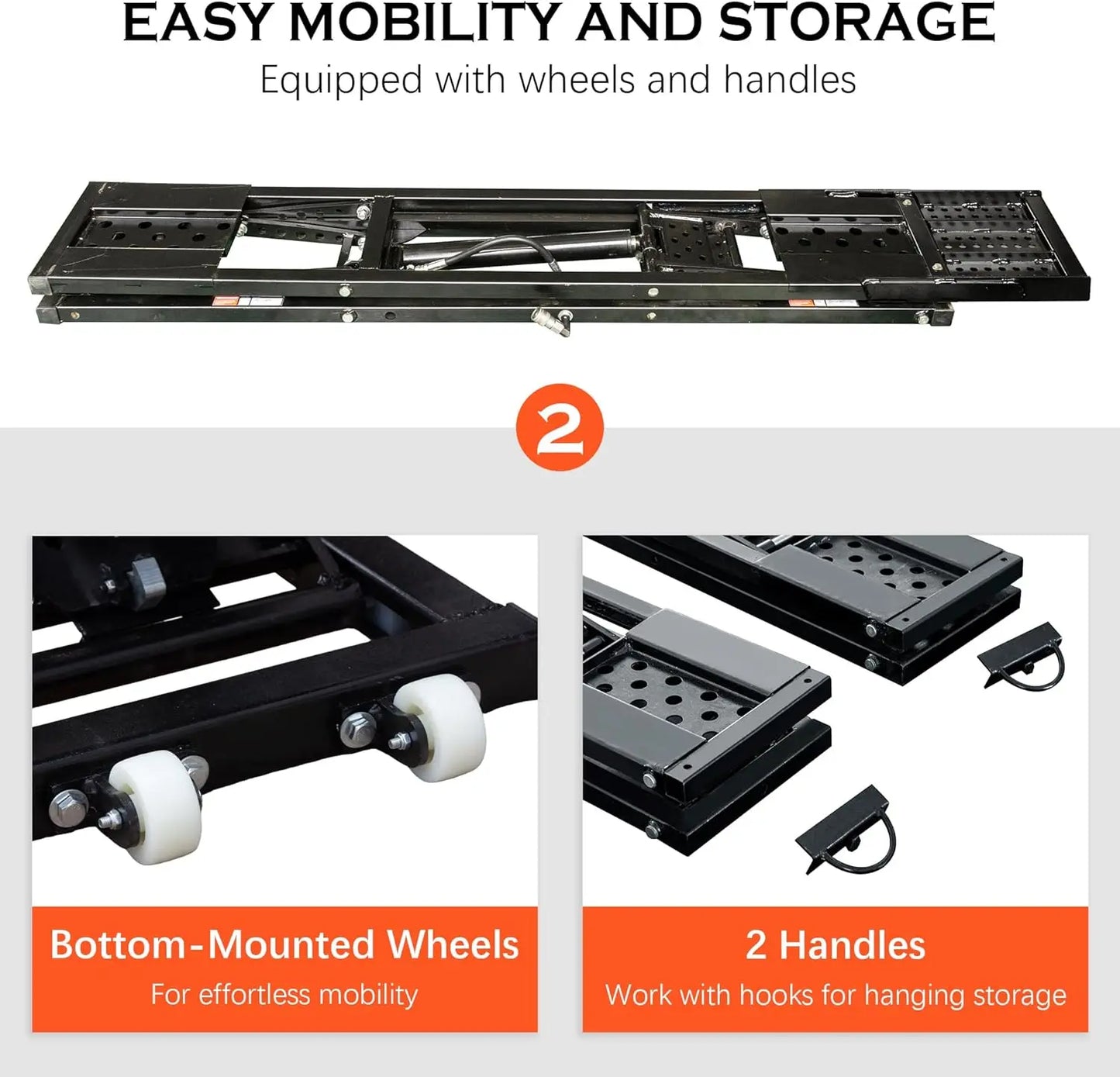 Heavy Duty Portable Car Lift 7000 LBS Capacity 28 Inch Lift Height Safety Locks