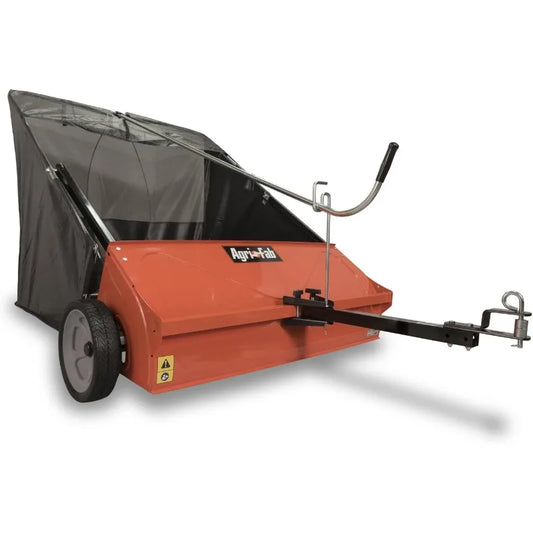 Agri-Fab 44 Inch Tow Behind Lawn Sweeper 25 Cubic Feet Hopper Bag Capacity Adjustable Brush Height