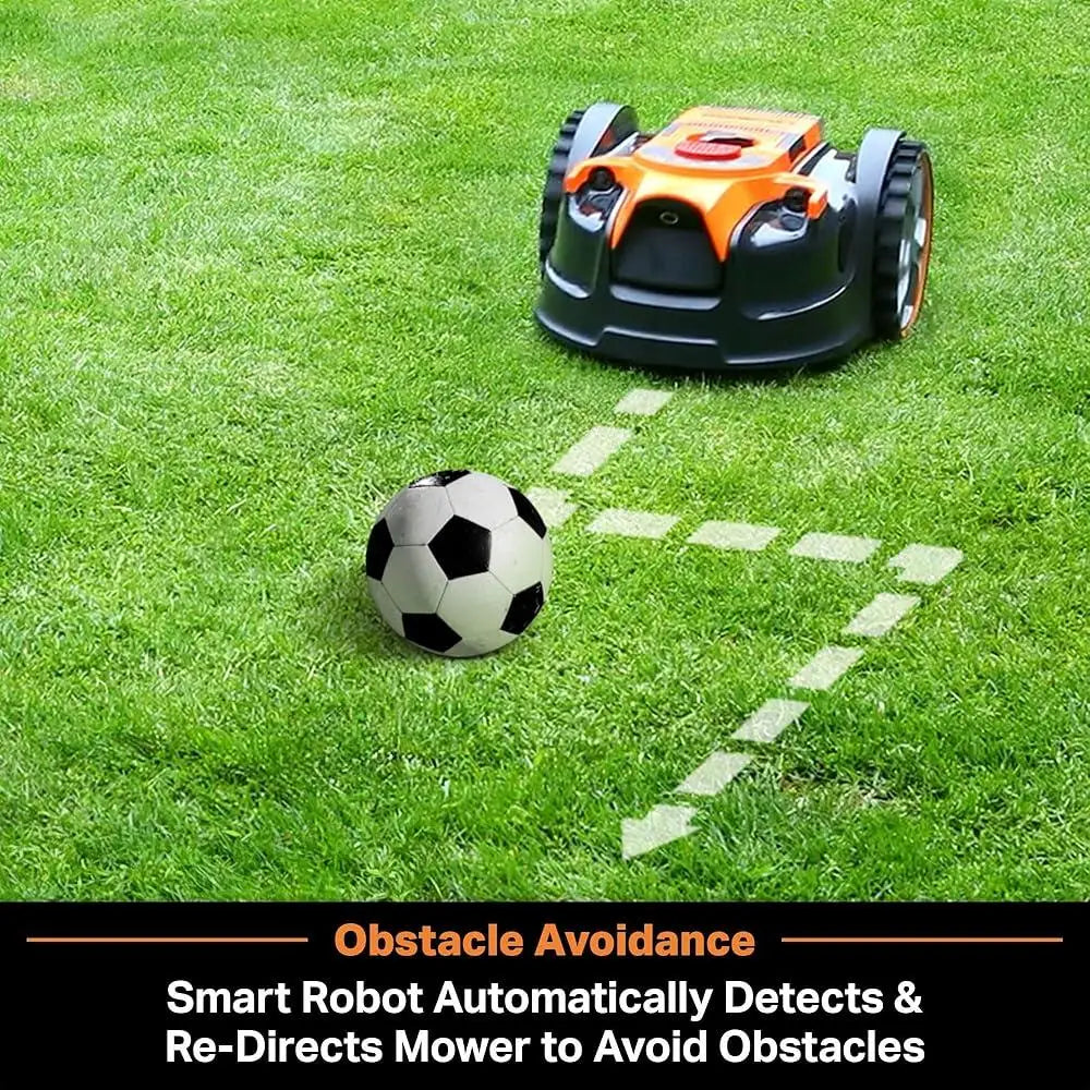 Wireless Robot Lawn Mower with Optical Navigation and Obstacle Avoidance for Small Lawns 1500 to 2000 Square Feet