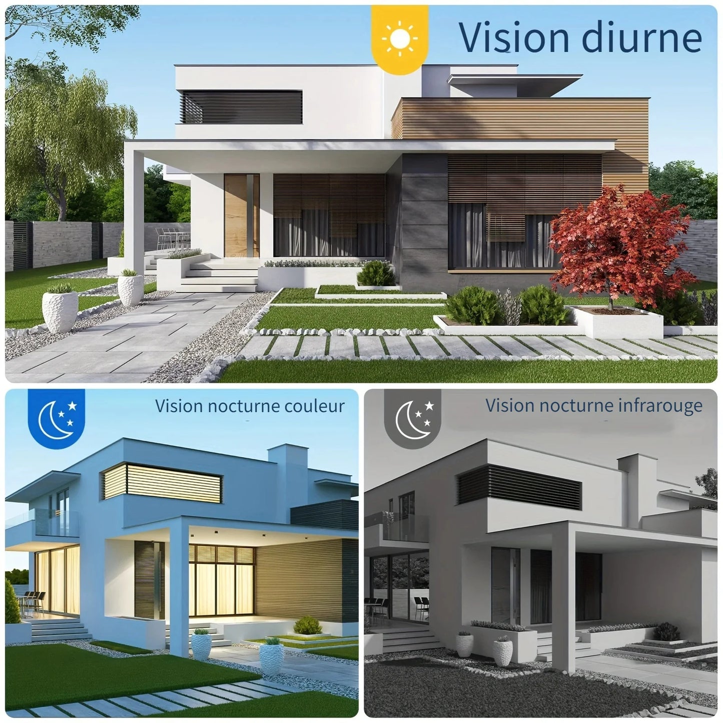 2K 3MP Wireless Outdoor Security Camera 5200mAh Battery Powered PIR Body Detection Night Vision Spotlight Two Way Audio