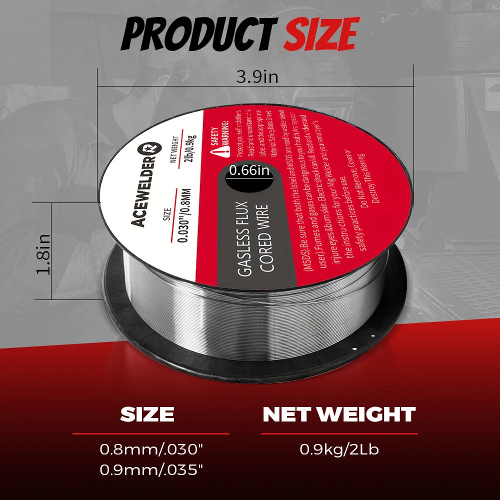 ACEWELDER Flux Core MlG Welding Wire 0.030/0.035 Inch Low Splatter Carbon Steel Gasless MlG Welding Wire 2-Pounds (3 Pack)