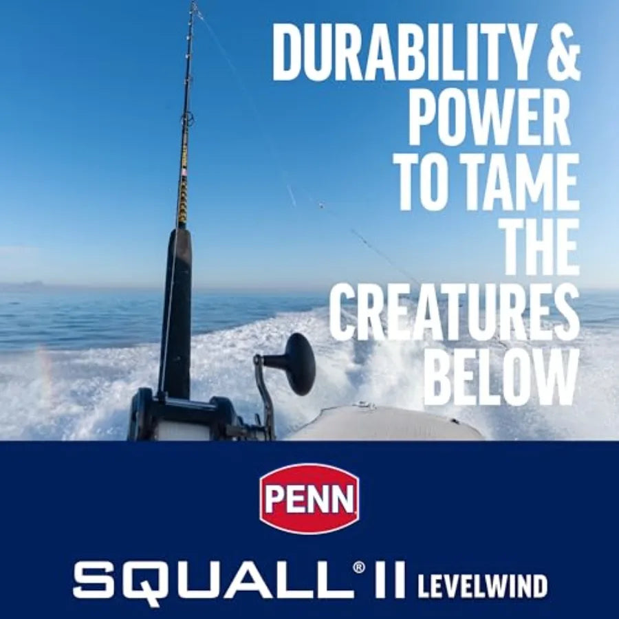 Squall II Level Wind Conventional Reel And Rod Combo Black Gold Fishing