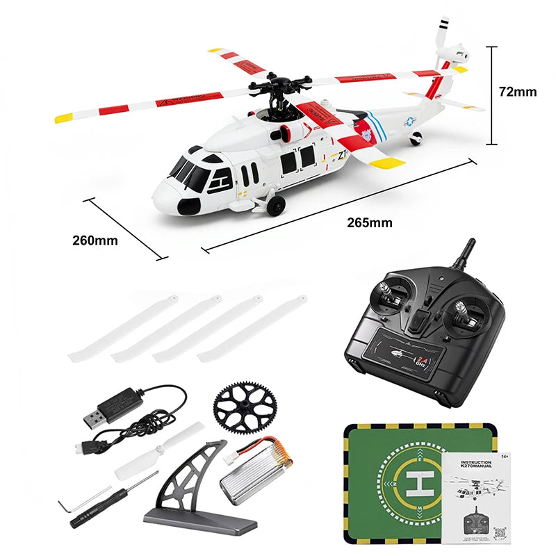 WLtoys UH-60L Black Hawk 4CH RC Helicopter Brushless Motor 6-Axis Gyro