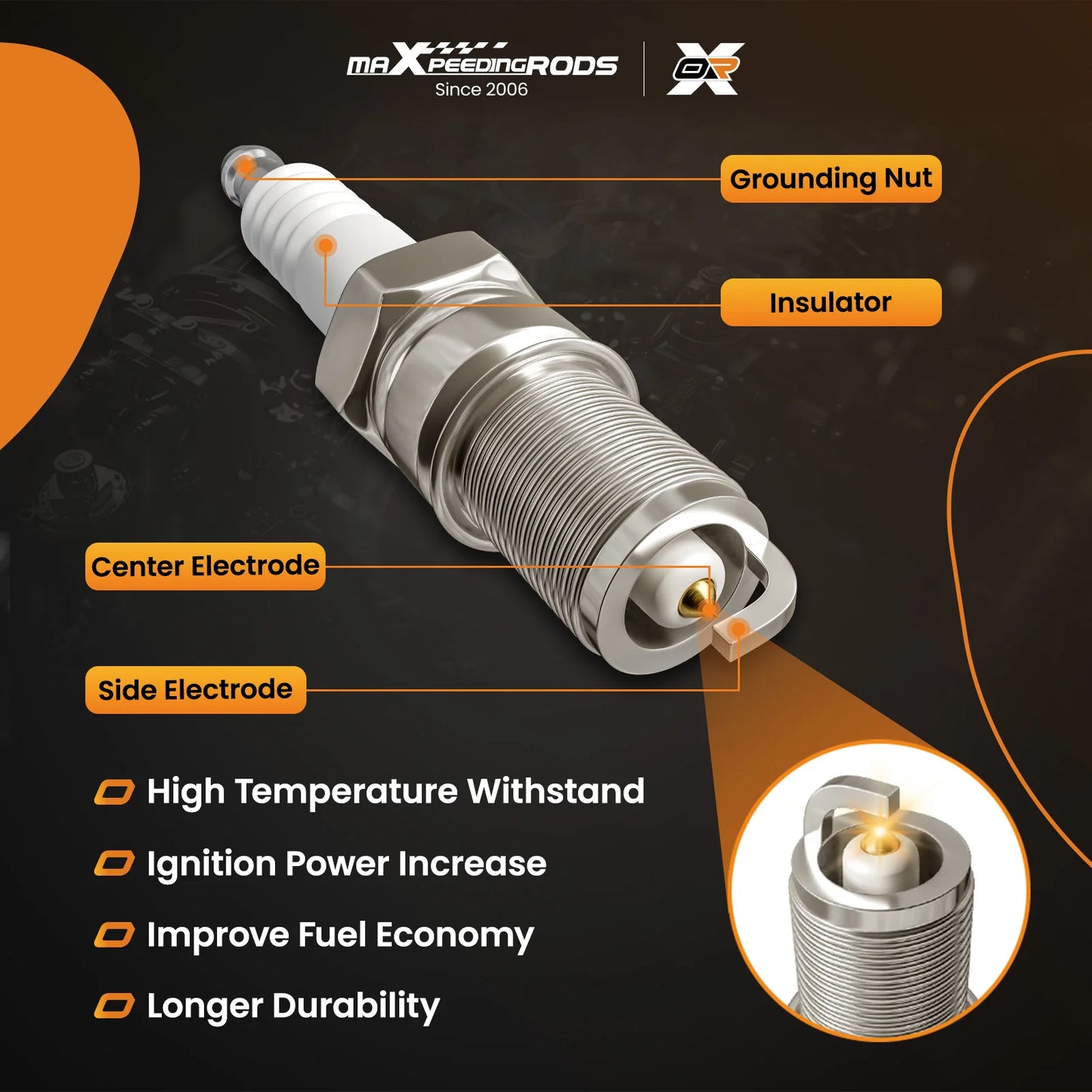 4 Ignition Coils And Iridium Spark Plugs For Honda Accord 03-07 CRV 02-09 2.4L