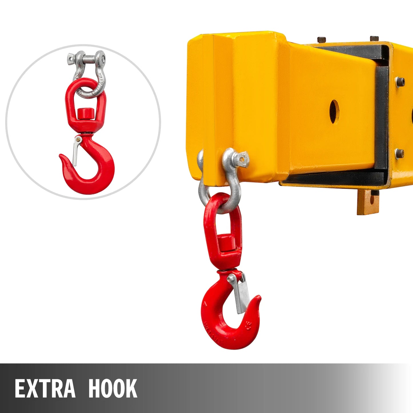 SucceBuy 6000 Lbs 3T Forklift Mobile Crane Lifting Hoist With Truss Jib Boom