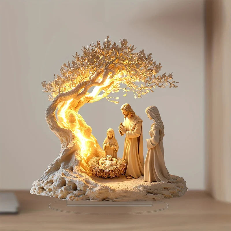 Easter 2D Nativity Figurine Tabletop Decor Set Church Gift