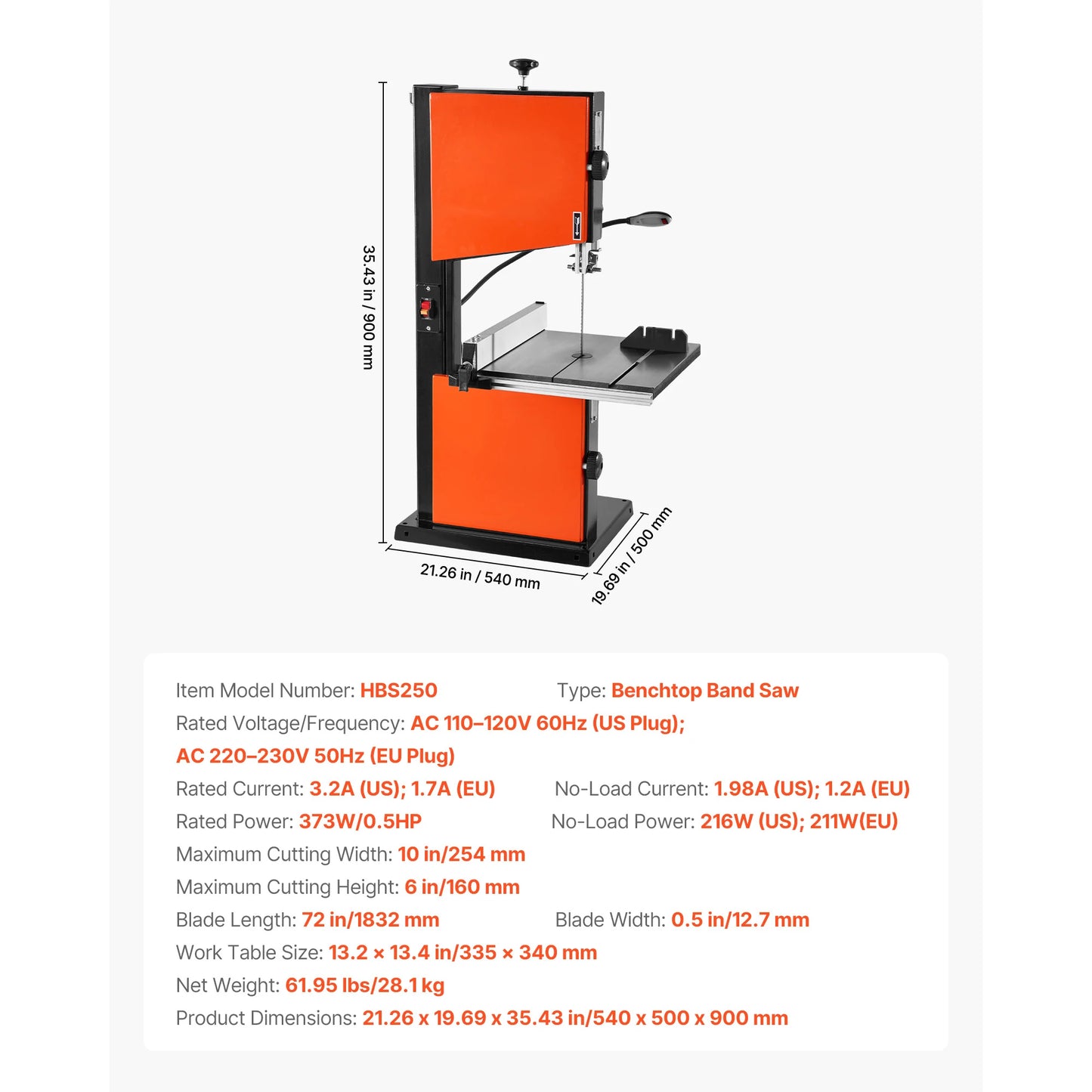 SucceBuy 9-Inch/10-Inch Band Saw with 1/2 HP Motor 3.5-Inch/ 6-Inch Max Cutting Height with Miter Gauge Fence for Woodworking