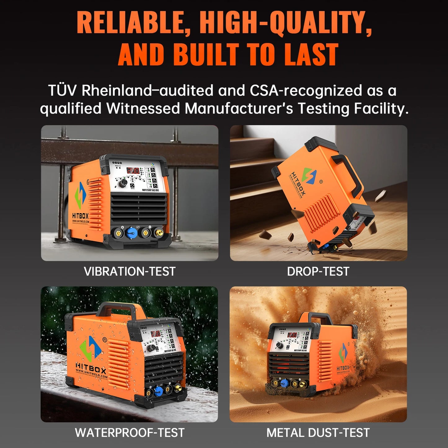 HITBOX HBT250P AC/DC Aluminium 2T/4T TIG Welding Machine 5in1 HF TIG/MMA ARC Stick IP21S Welder Welding IGBT Inverter 200A