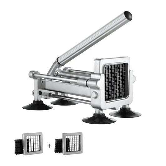 Stainless Steel French Fry Cutter Potato Vegetable Chopper Multi Functional Kitchen Tool with Two Blades