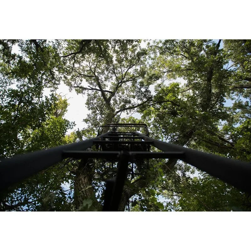 XTL 20 Foot Tall Climbing Safety System 2 Person Seat Deer Hunting Ladder Tree Stand with Flip Up Shooting Rail