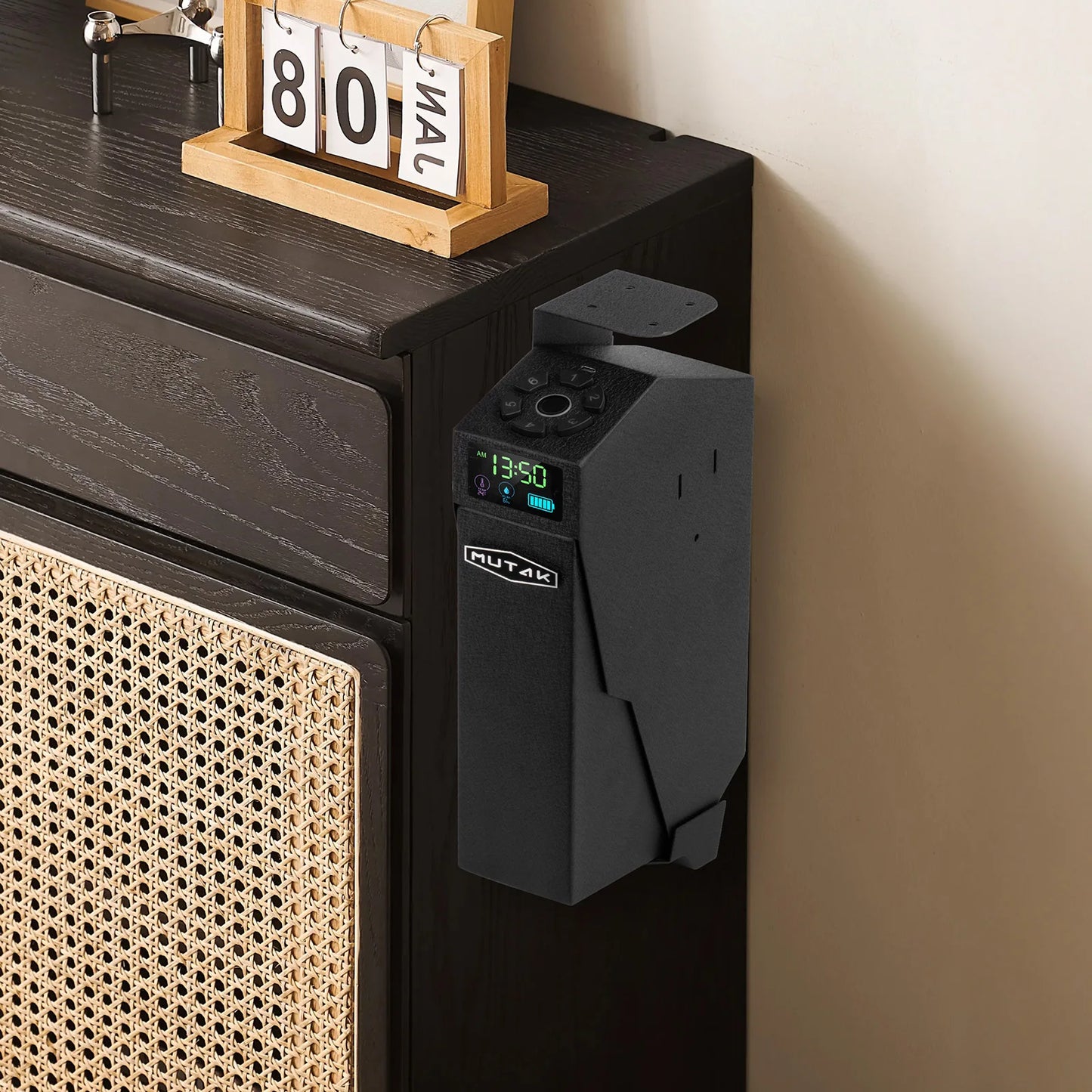 Biometric Bedside Handgun Safe Quick Access Pistol Lock Box for Nightstand Car Fingerprint Pin Code Type C