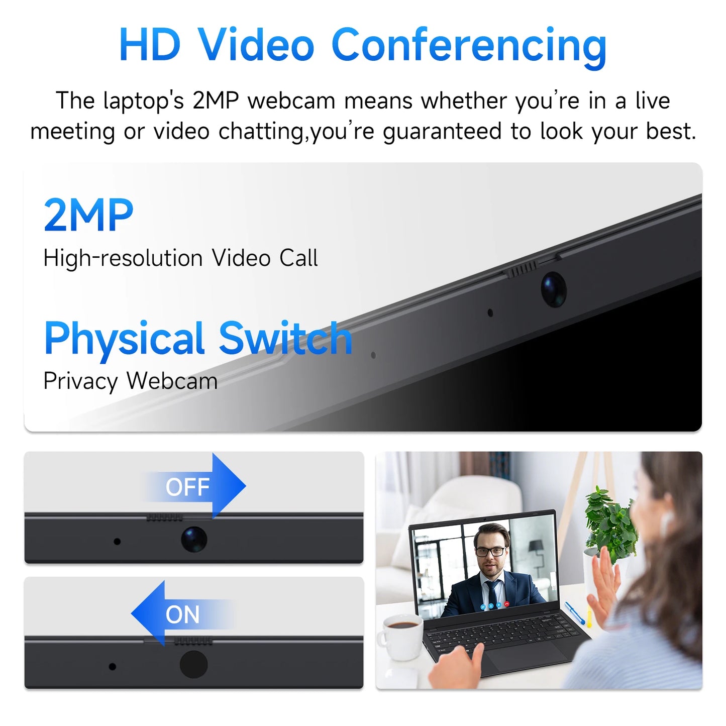 14 Inch Windows 11 Laptop Intel Celeron N4000 2.6GHz 8GB RAM 512GB SSD Notebook PC