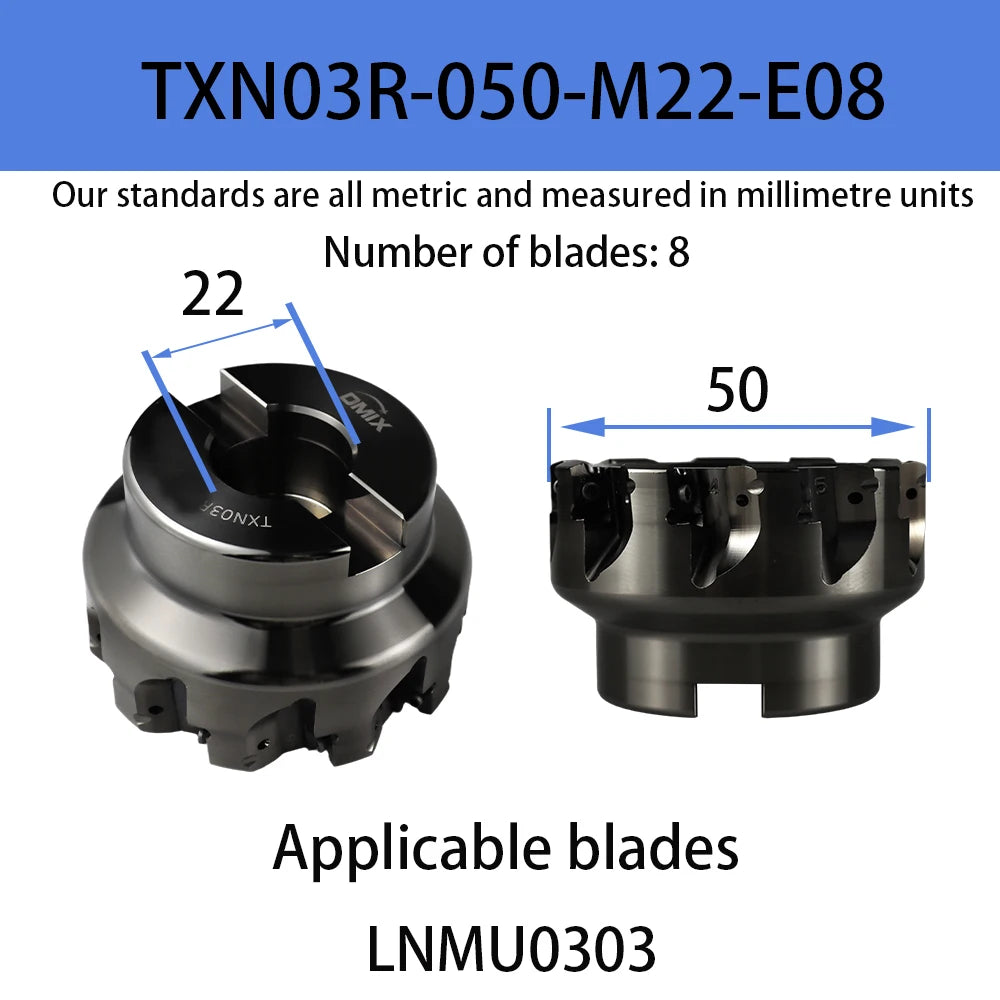 DMIX EXN03R Milling Cutter Bar LNMU0303 Fast Feed Double-sided Insert Tool milling Tool Holder