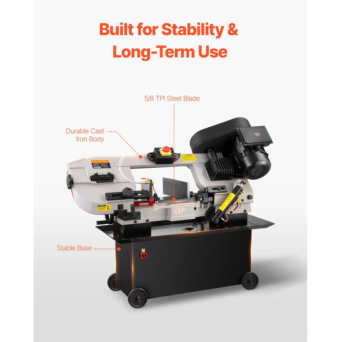 SucceBuy Metal Horizontal Band Saw 7 x 12 in / 7 x 8.25 in Rectangular Cutting Capacity Variable Speed, for Metal, Wood, Plastic