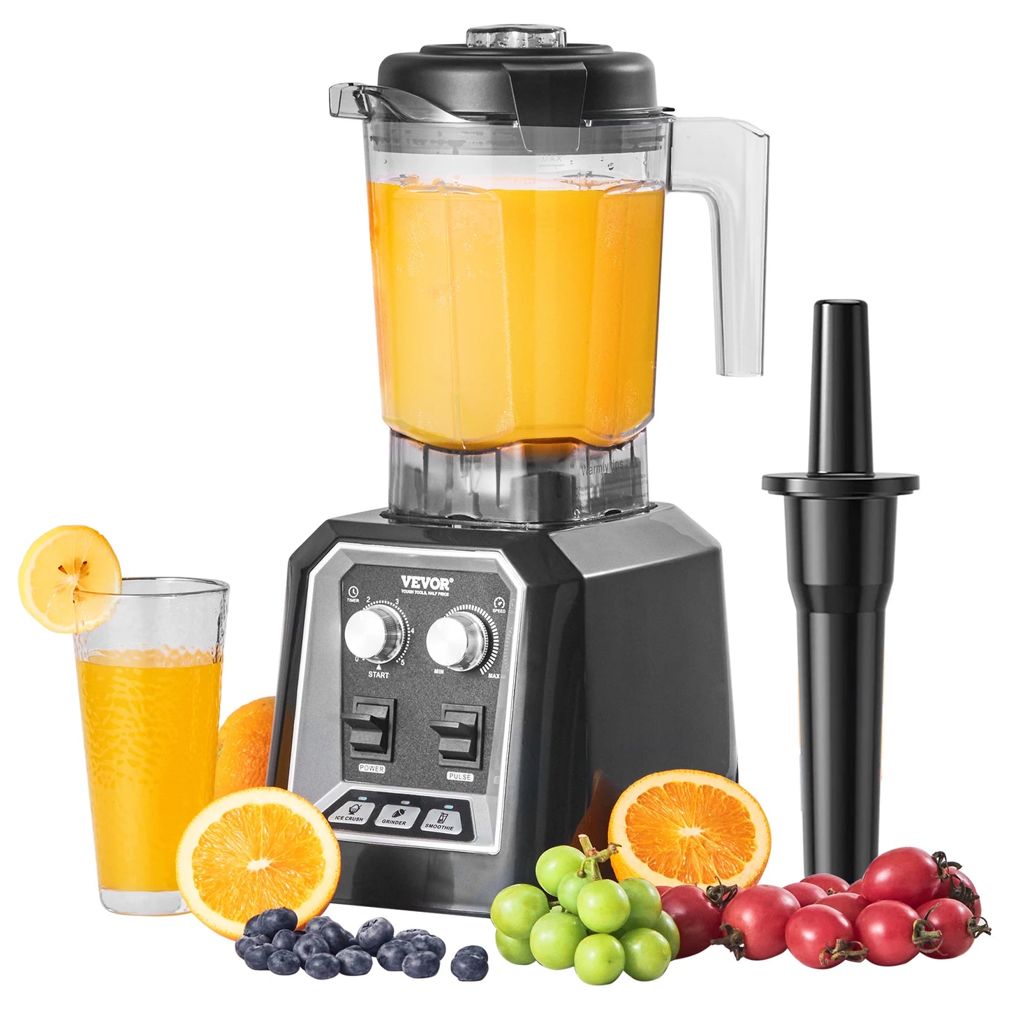 SucceBuy 2L Professional Countertop Blender With Stainless Steel Blades For Smoothies And Fruit At Home Kitchen Bar
