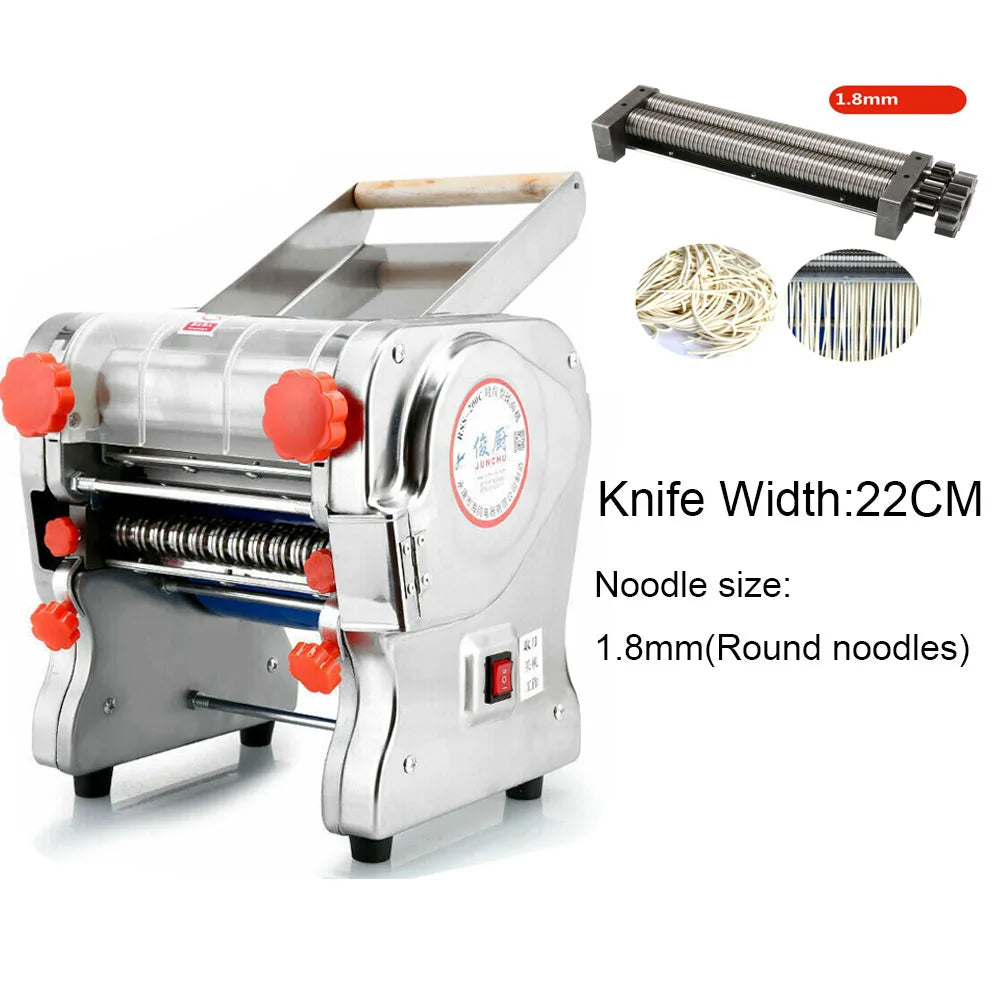 550W Electric Pasta Maker Noodle Machine Dumpling Skin Roller Stainless Steel