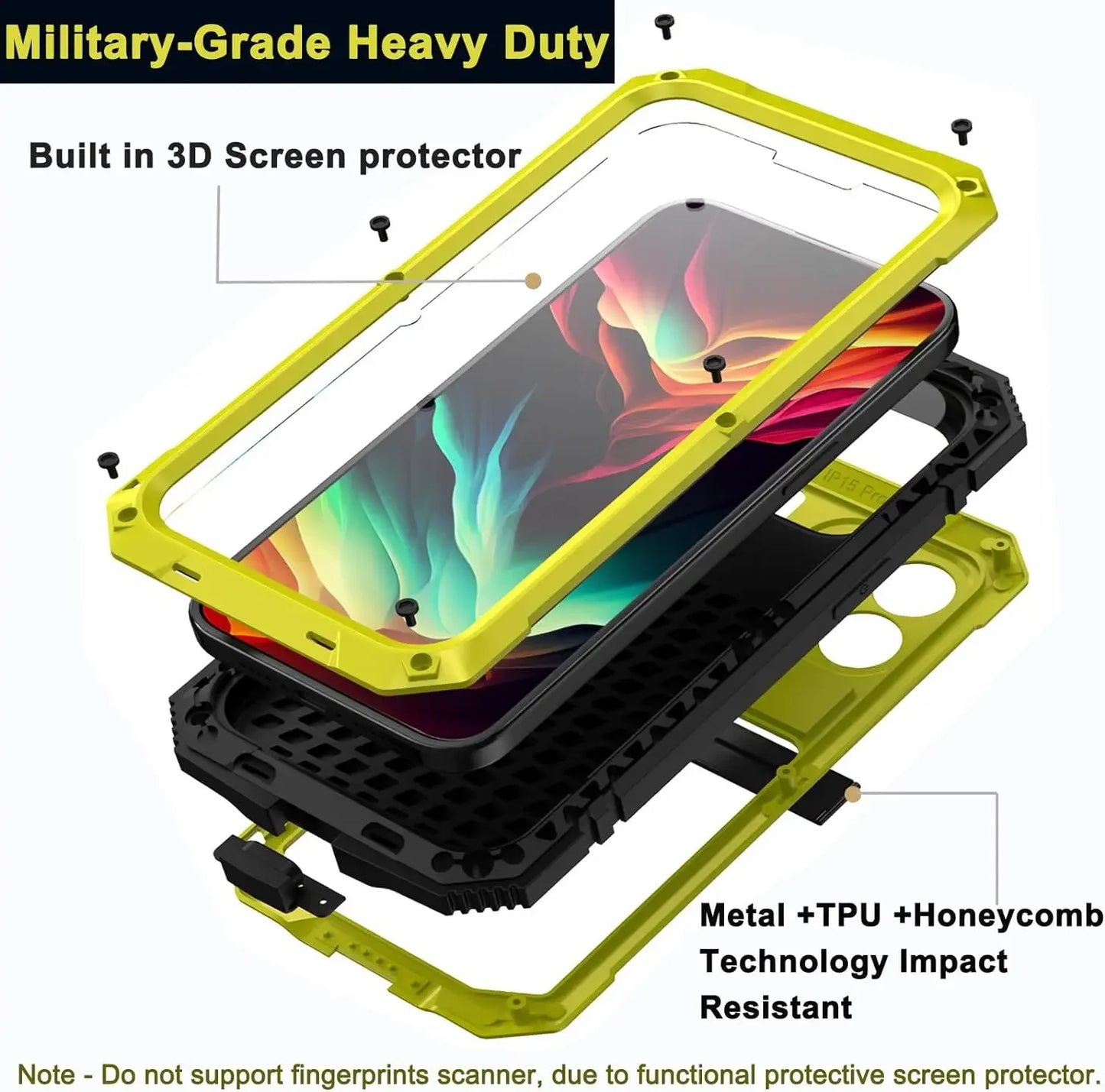 Heavy Duty Aluminium IPhone Case For 15 14 13 12 11 Pro Max Drop Tested 6ft