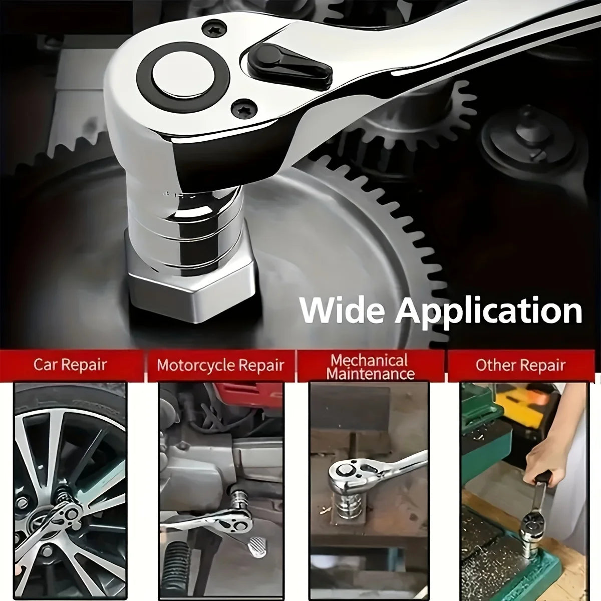 12PCS Ratchet Socket Wrench 3/8 Inch Drive,Metric Sockets Release Ratchet Handle and Extension bar,72/24 teeth Ratchet wrench