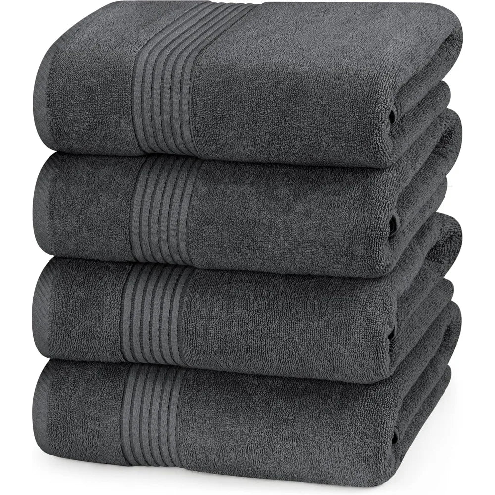 12 Piece Towel Set 27 x 54 Inches 100 Percent Ring Spun Cotton Fast Drying Highly Absorbent Soft Touch