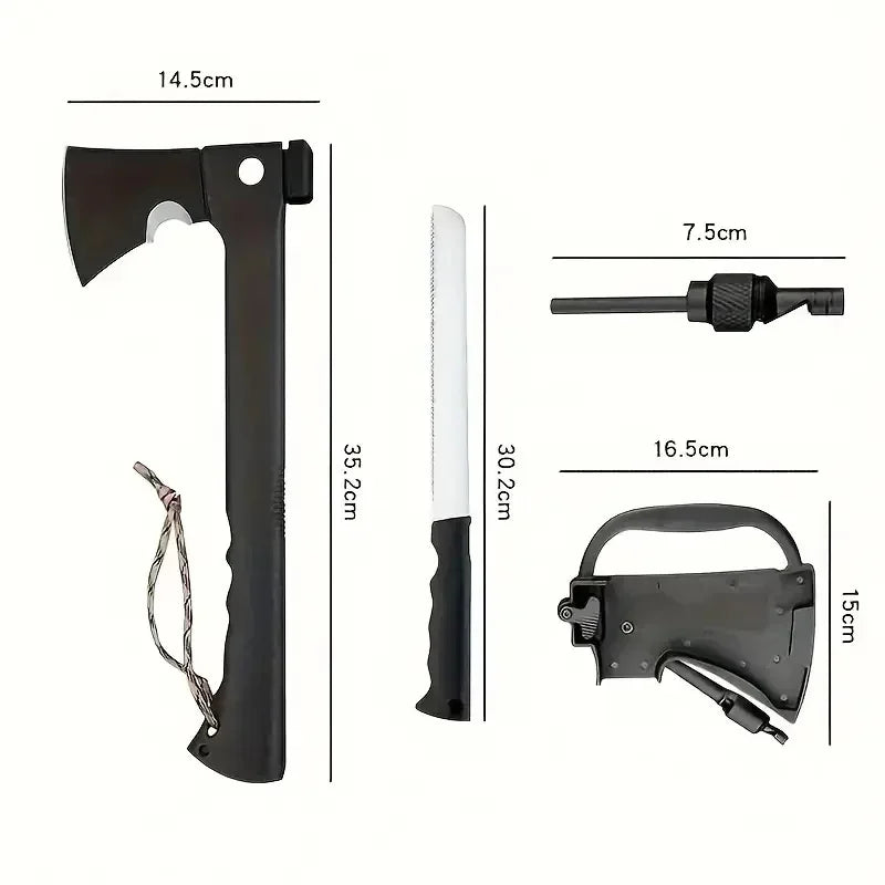 Lightweight Camping Hatchet With Saw Knife And Firestarter