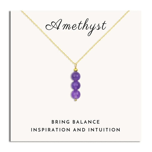 Amethyst Necklace Purple Necklace 14K Gold Filled Crystal Necklace for Women, February Birthstone Crystal Pendant Necklace as An