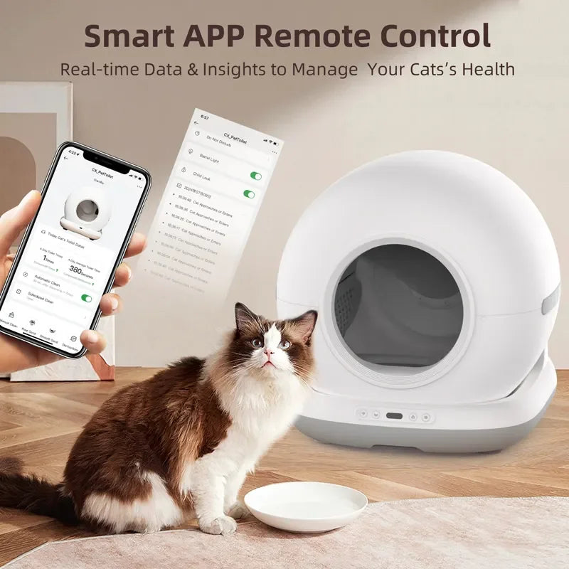 Automatic Self Cleaning Cat Litter Box 72L With App Control For Big Cats