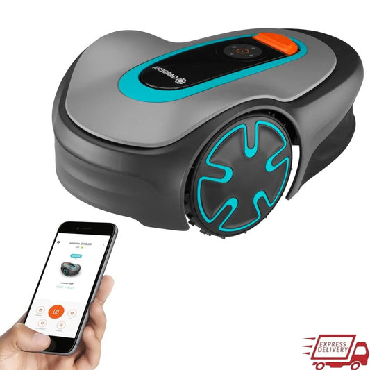 Automatic Robotic Lawn Mower Bluetooth App 2700 Square Feet Safe Reliable All Weather Terrain 35 Percent Gradient Low Voltage Cable Power